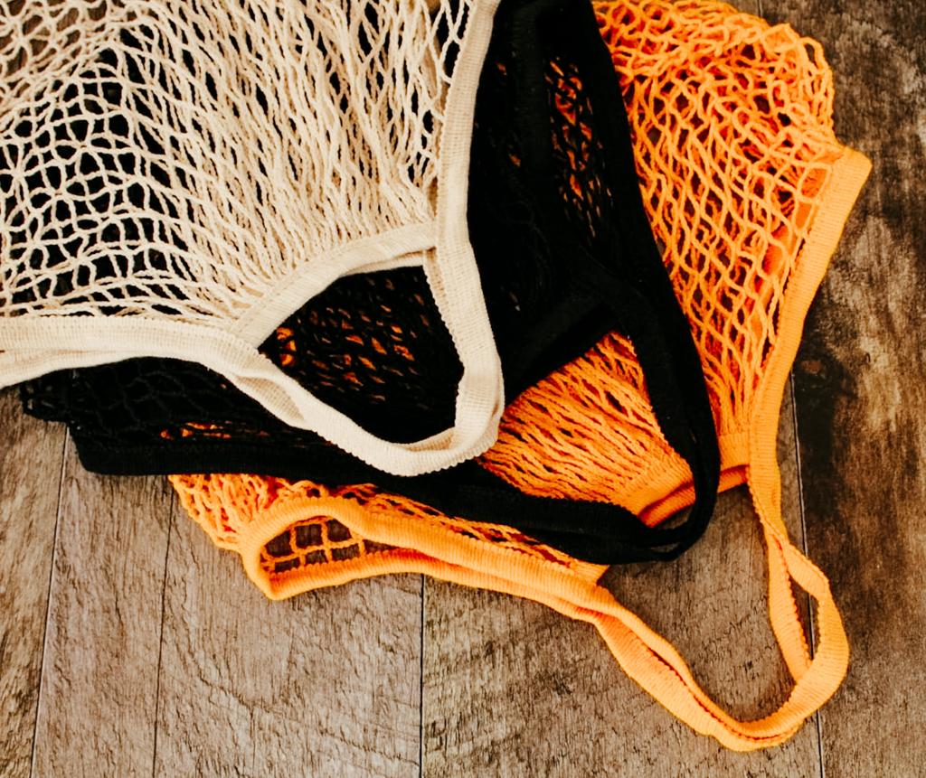 Set of 3 Reusable Mesh Totes - Grocery Shopping Bags - Breathable Produce Bags