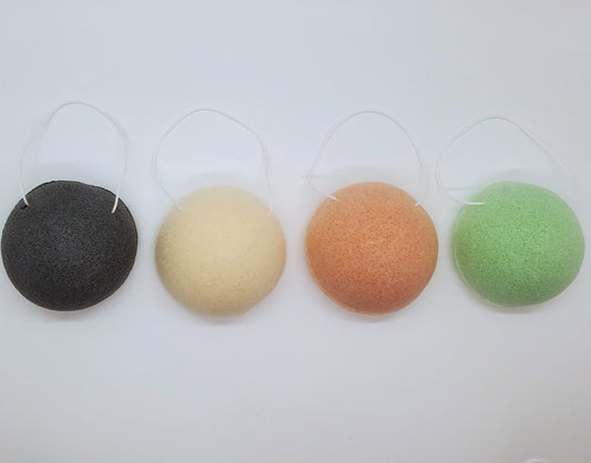 Set of 4 Assorted Konjac Sponges for Face - Gentle Exfoliation and Eco-Friendly