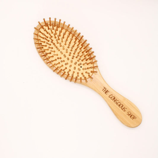 Wood Hairbrush With Rubber Padding Biodegradable & Compostable - Suitable for All Hair Types